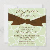 Giraffe Pattern Baby shower nodigt uit met Brown B Kaart (Voorkant)