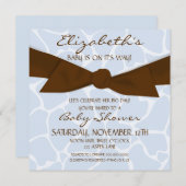 Giraffe Pattern Baby shower nodigt uit met Brown B Kaart (Voorkant / Achterkant)