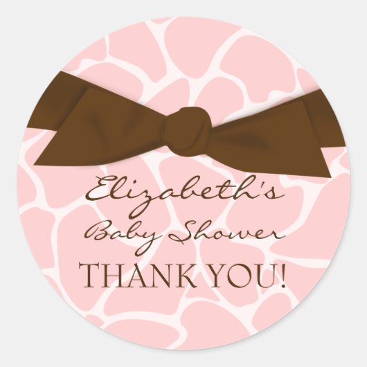 Giraffe Pattern Baby shower Stickers (Voorkant)