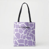 Giraffe Pattern Canvas tas - Paarse en witte ontwe (Voorkant)