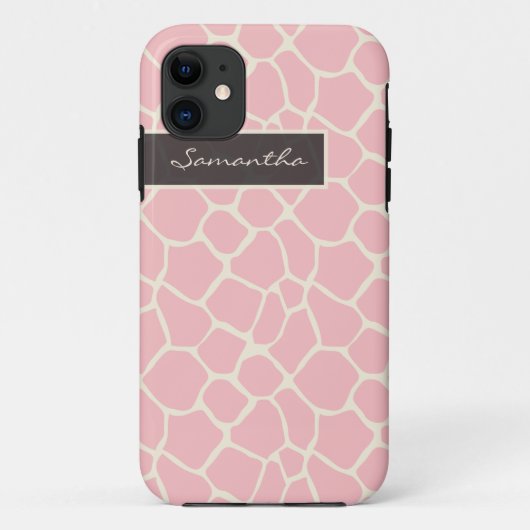 Giraffe Pattern iPhone 5 Hoesje-Mate Hoesje (roze) (Achterkant)