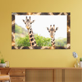 Giraffe Peek-a-boo Portret Wall Art Canvas Afdruk (Insitu (Woonkamer))