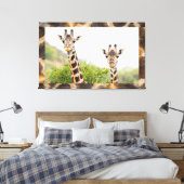 Giraffe Peek-a-boo Portret Wall Art Canvas Afdruk (Insitu (Slaapkamer))