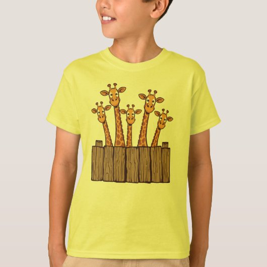 Giraffe Peek Squad – Fence Friends T-shirt (Voorkant)