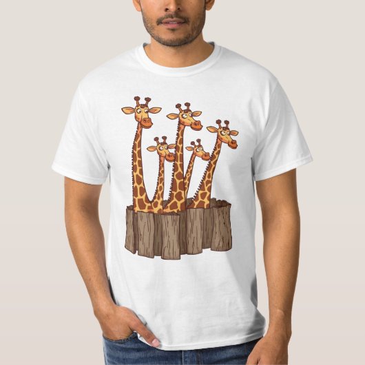 Giraffe Peek Squad – Fence Friends T-shirt (Voorkant)