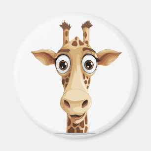 Giraffe Peeking Schattige Schattig Grappig Dier Ca Magneet