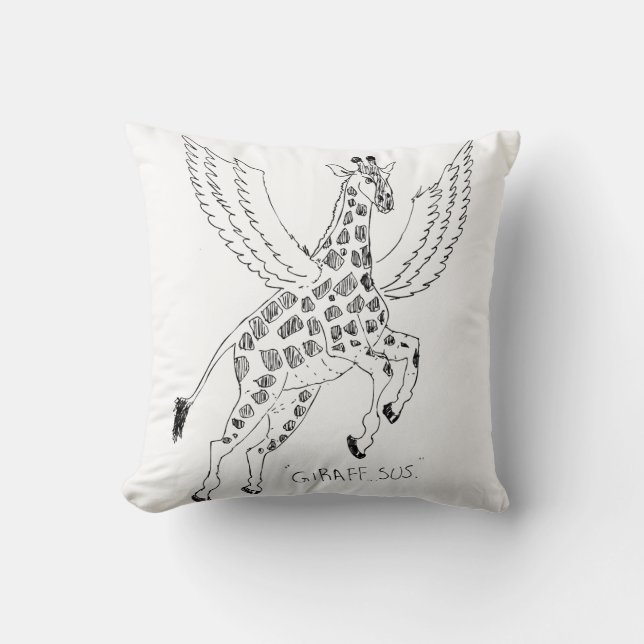 Giraffe + pegasus = Giraffsus Kussen (Voorkant)