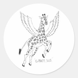 Giraffe + pegasus = Giraffsus Ronde Sticker