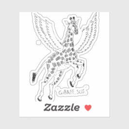 Giraffe + pegasus = Giraffsus Sticker