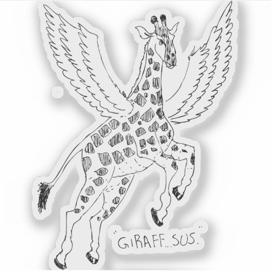 Giraffe + pegasus = Giraffsus Sticker (Voorkant)