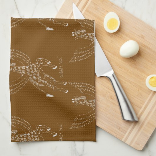 Giraffe + pegasus = Giraffsus Theedoek (Quarter Fold)