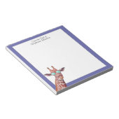 Giraffe Peri Paars monogram van de bureau van Notitieblok (Schuin)
