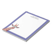 Giraffe Peri Paars monogram van de bureau van Notitieblok (Linkerzijde)