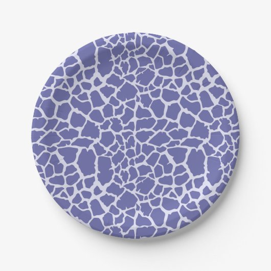 Giraffe Periwinkle Print Papieren Bordje (Voorkant)