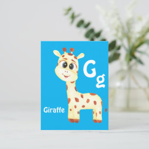 Giraffe personaliseer ABC: Letter G - Voeg je naam Briefkaart