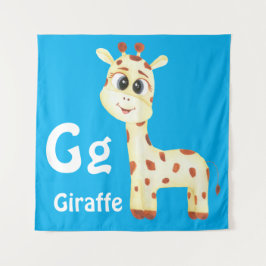 Giraffe personaliseer ABC: Letter G - Voeg je naam Wandkleed