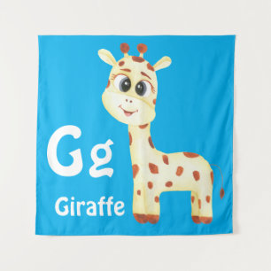 Giraffe personaliseer ABC: Letter G - Voeg je naam Wandkleed
