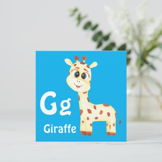 Giraffe personaliseren ABC: Letter G - Jouw namen (Staand voorkant)