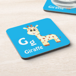 Giraffe personaliseren ABC: Letter G - Jouw namen Bier Onderzetter