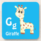 Giraffe personaliseren ABC: Letter G - Jouw namen Bier Onderzetter (Voorkant)