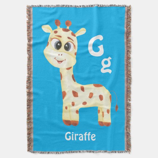 Giraffe personaliseren ABC: Letter G - Jouw namen  Deken (Voorkant Verticaal)