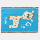 Giraffe personaliseren ABC: Letter G - Jouw namen  Deken (Voorkant)