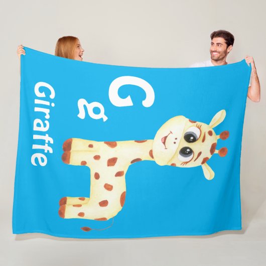 Giraffe personaliseren ABC: Letter G - Jouw namen  Fleece Deken (In situ)