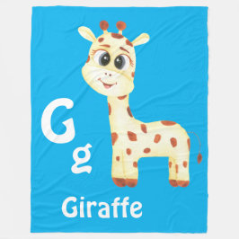 Giraffe personaliseren ABC: Letter G - Jouw namen  Fleece Deken