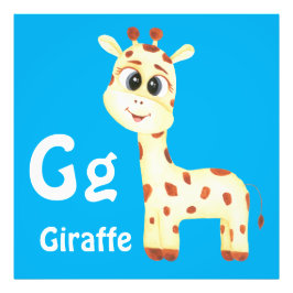 Giraffe personaliseren ABC: Letter G - Jouw namen Foto Afdruk