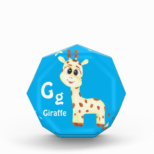 Giraffe personaliseren ABC: Letter G - Jouw namen  Fotoblokken (Voorkant)