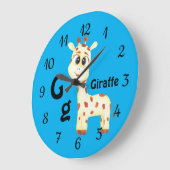Giraffe personaliseren ABC: Letter G - Jouw namen Grote Klok (Hoek)