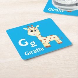 Giraffe personaliseren ABC: Letter G - Jouw namen  Kartonnen Onderzetters