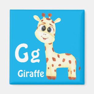 Giraffe personaliseren ABC: Letter G - Jouw namen Magneet