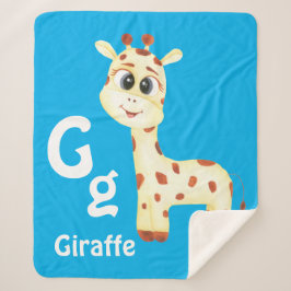 Giraffe personaliseren ABC: Letter G - Jouw namen  Sherpa Deken