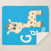 Giraffe personaliseren ABC: Letter G - Jouw namen  Sherpa Deken (Voorkant (horizontaal))