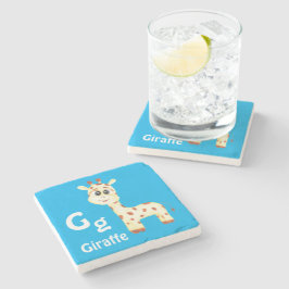 Giraffe personaliseren ABC: Letter G - Jouw namen Stenen Onderzetter