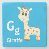 Giraffe personaliseren ABC: Letter G - Jouw namen  Stenen Onderzetter (Voorkant)
