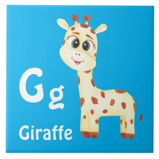 Giraffe personaliseren ABC: Letter G - Jouw namen Tegeltje (Voorkant)