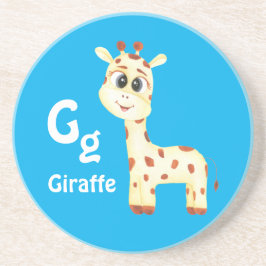 Giraffe personaliseren ABC: Letter G - Jouw namen  Zandsteen Onderzetter