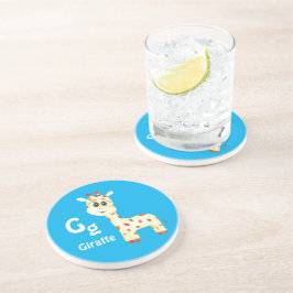 Giraffe personaliseren ABC: Letter G - Jouw namen  Zandsteen Onderzetter