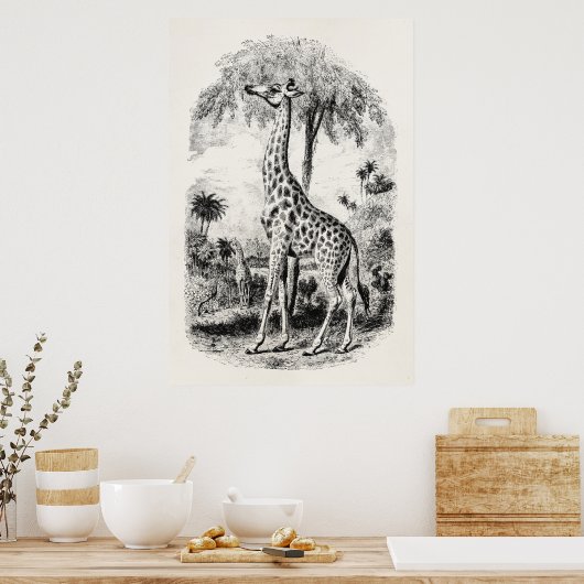  Giraffe - Persoonlijke illustratie van dieren Poster (Keuken)