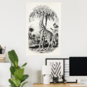  Giraffe - Persoonlijke illustratie van dieren Poster (Thuiskantoor)
