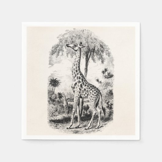 Giraffe - Persoonlijke illustratie van dieren Servetten (Voorkant)