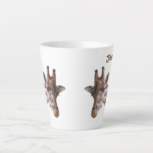 Giraffe - Persoonlijke naam Latte Mok (Voorkant)