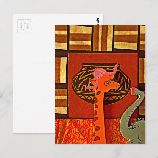 Giraffe Pet Art Print Briefkaart (Voorkant / Achterkant)