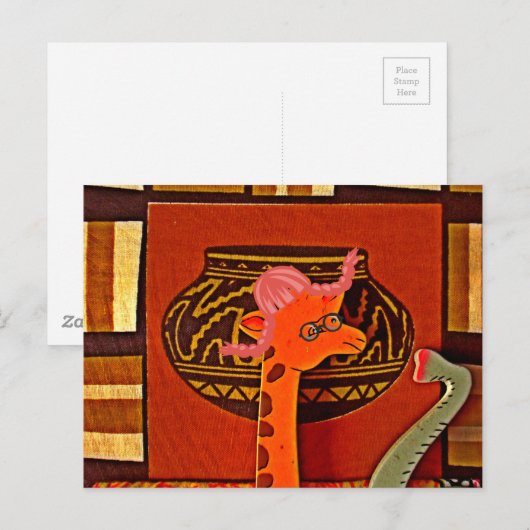 Giraffe Pet Art Print Briefkaart (Voorkant / Achterkant)