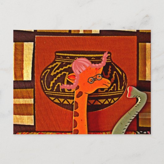 Giraffe Pet Art Print Briefkaart (Voorkant)