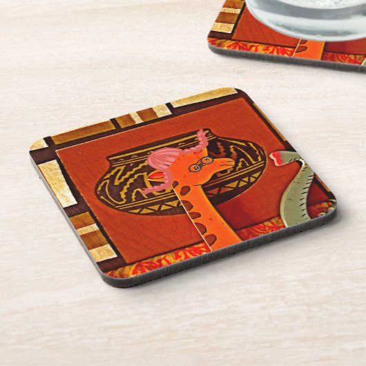 Giraffe Pet Art Print Drankjes Onderzetter (Linkerzijde)