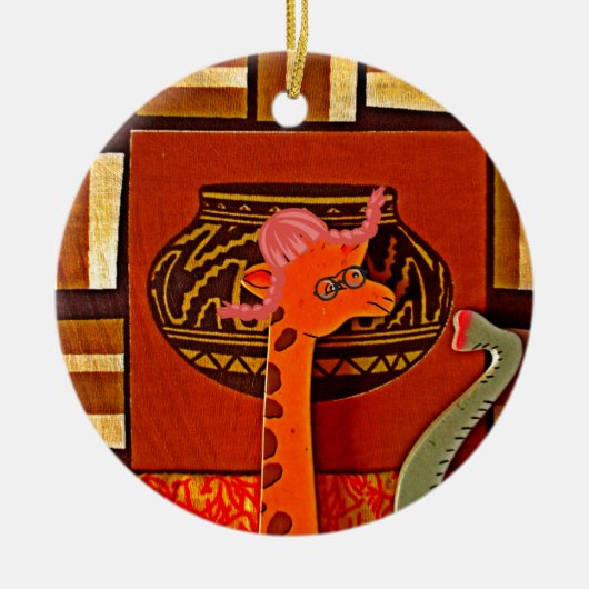 Giraffe Pet Art Print Keramisch Ornament (Voorkant)