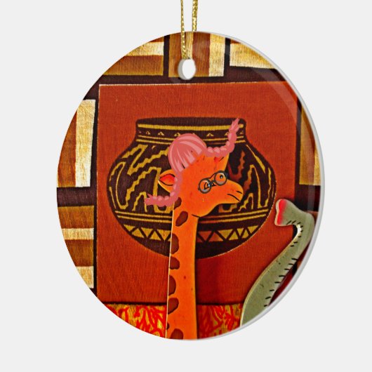 Giraffe Pet Art Print Keramisch Ornament (Links)